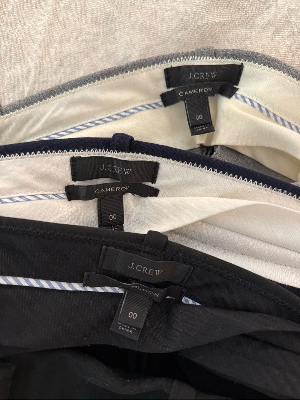 Lot of 3 J. Crew Cameron Slim Ankle Pants Black, Navy, Heather Gray 00 - Picture 2 of 6